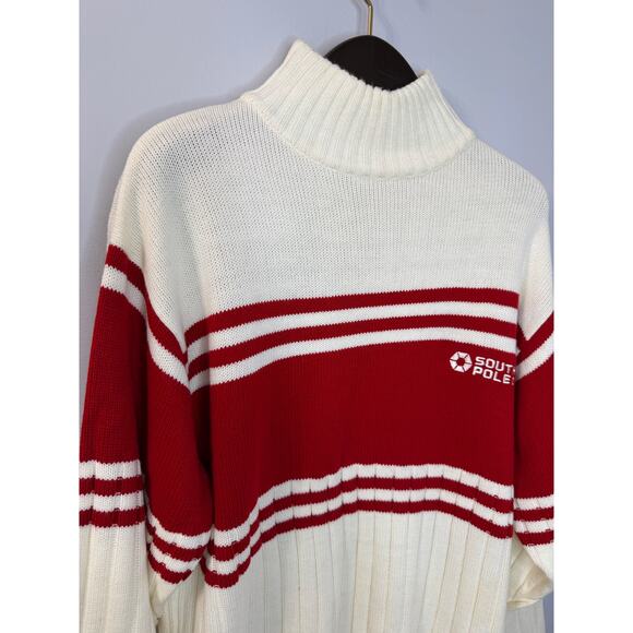 Vintage 2000's Y2K SouthPole High Neck Knit Sweater Relax Men's L Streetwear - Picture 9 of 12